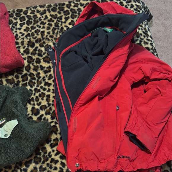 L.L. Bean Red Jacket and Green Fleece Set - Picture 7 of 7
